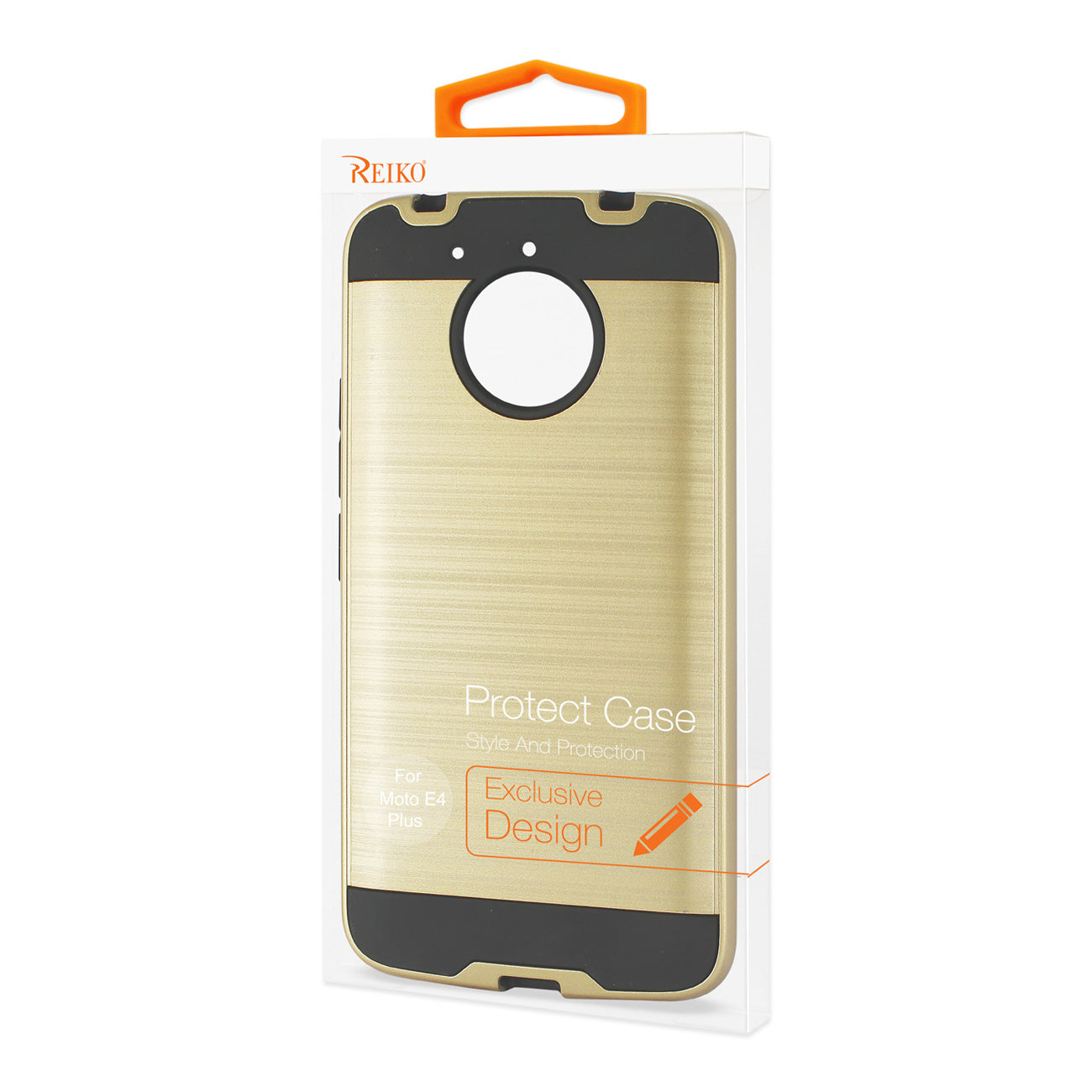 Case Hybrid Brushed Metal Texture Motorola Moto E4 Plus Gold Color