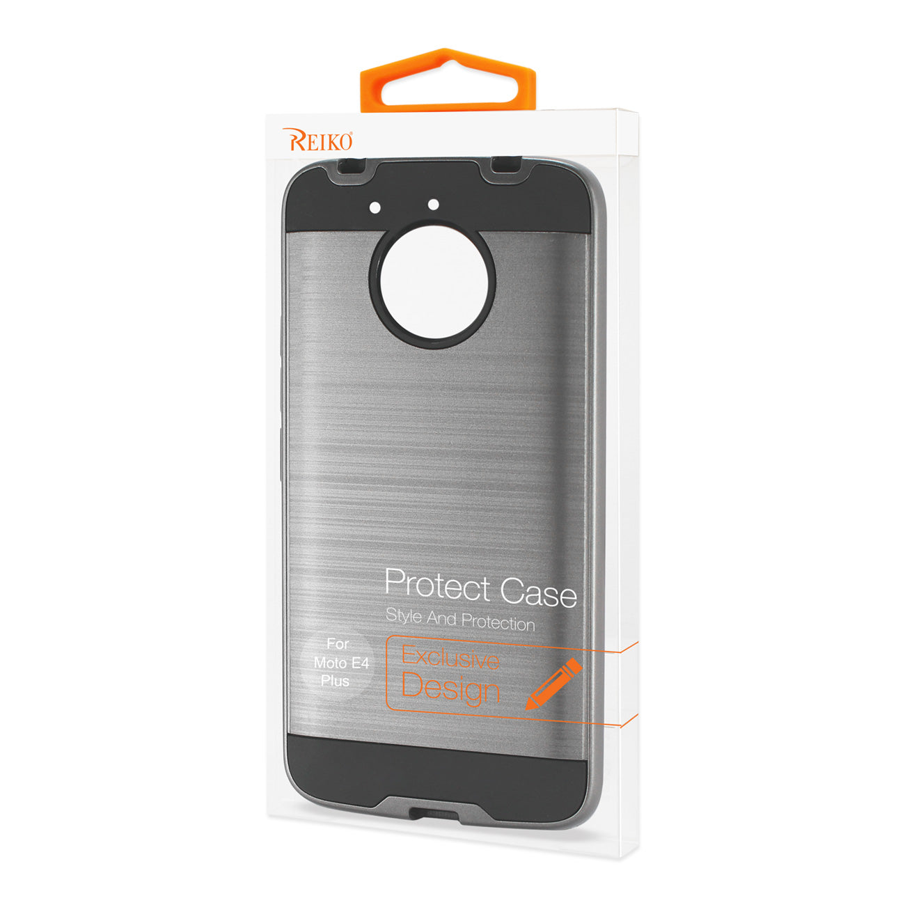 Case Hybrid Brushed Metal Texture Motorola Moto E4 Plus Gray Color