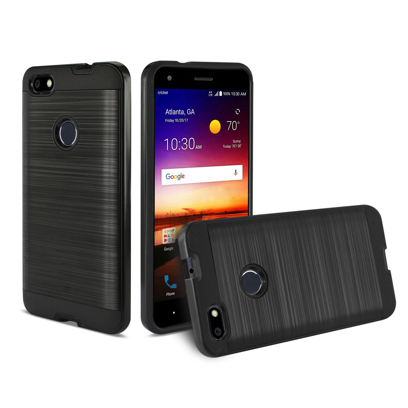 ZTE Blade X/Z965 Hybrid Metal Brushed Texture Case In Black