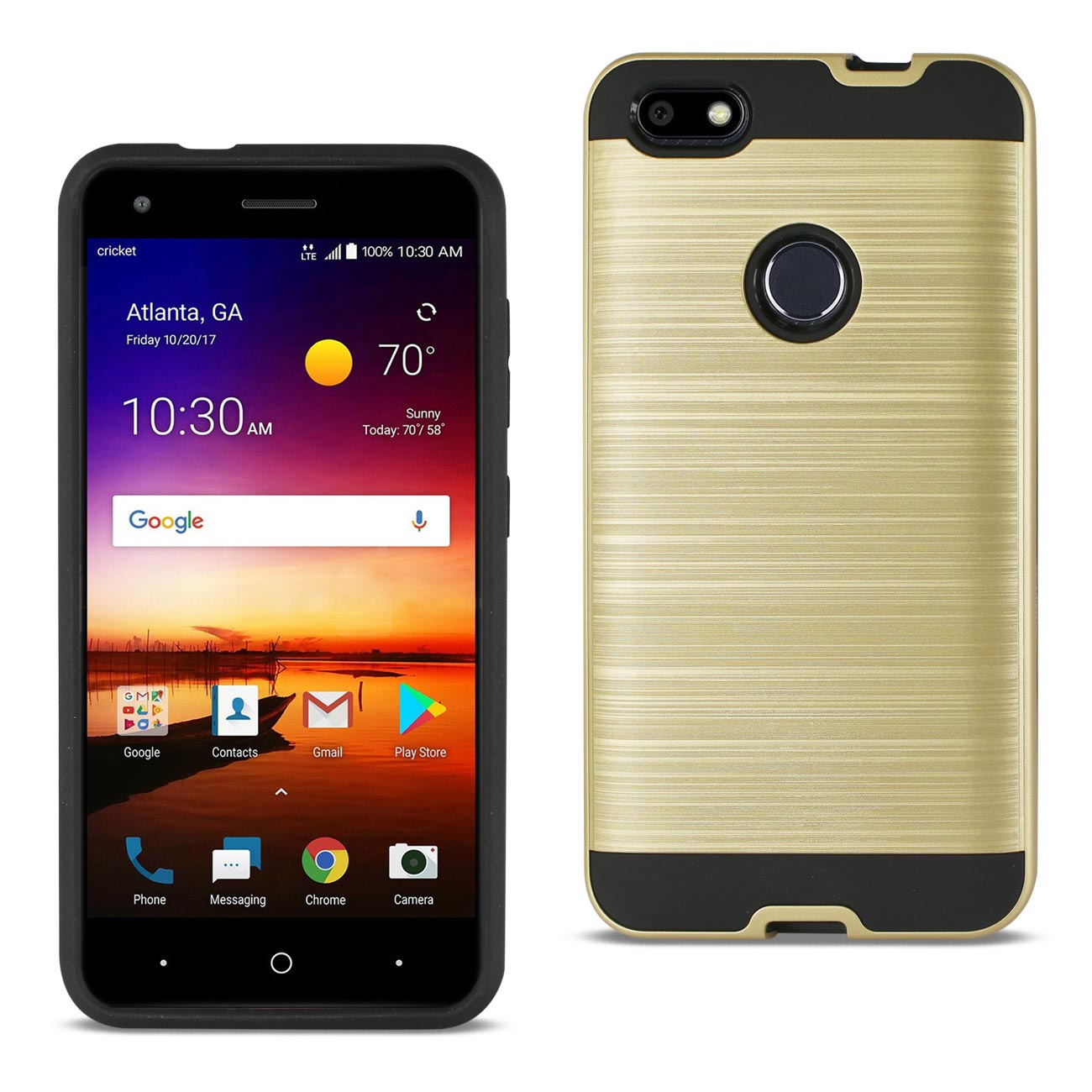 ZTE Blade X / Z965 Hybrid Metal Brushed Texture Case In Gold