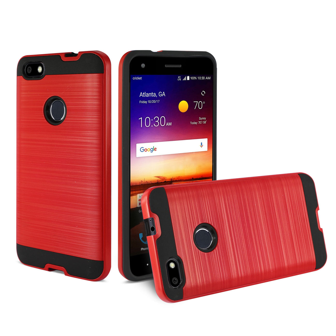 ZTE Blade X / Z965 Hybrid Metal Brushed Texture Case In Red