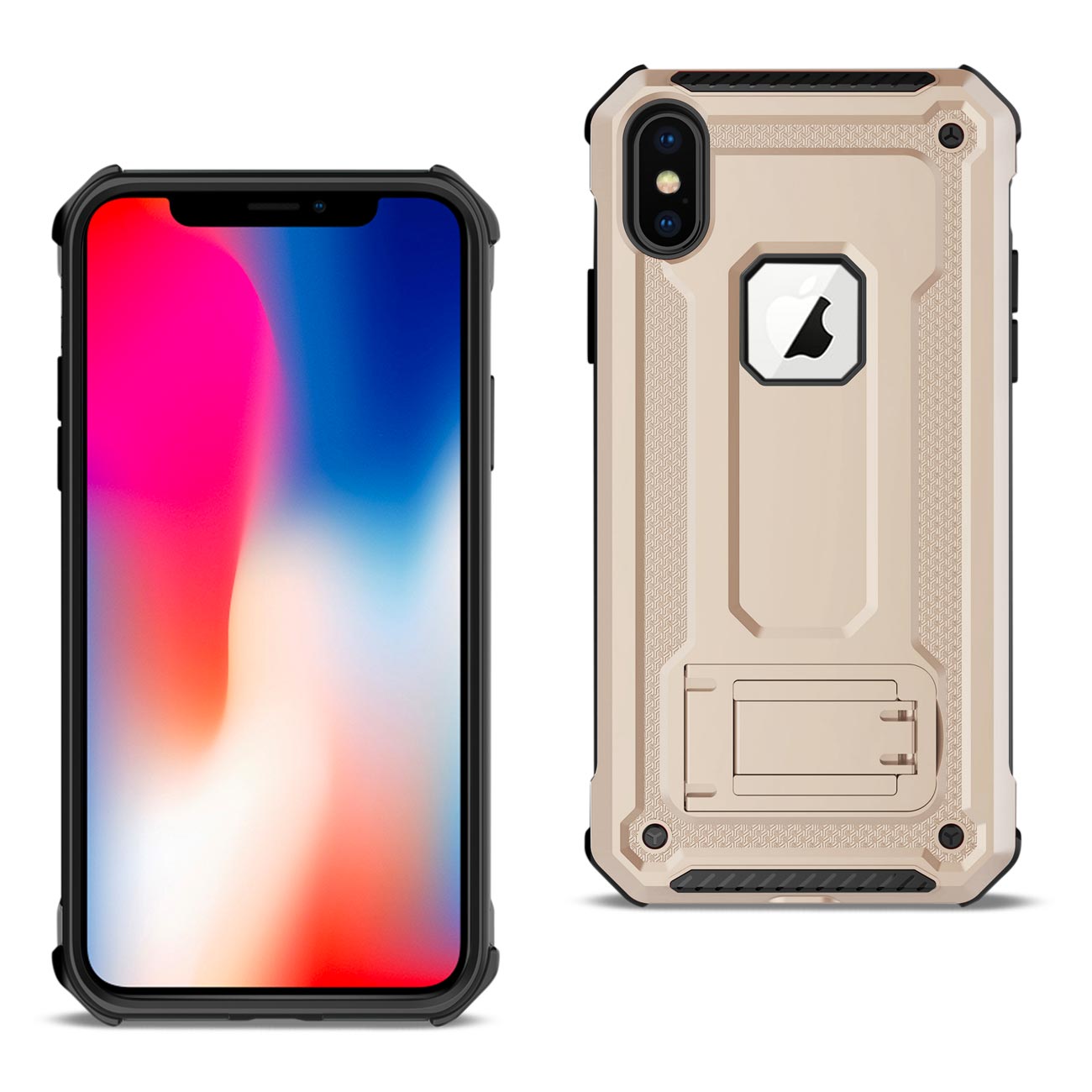 Case With Kickstand Apple iPhone XS Gold Color