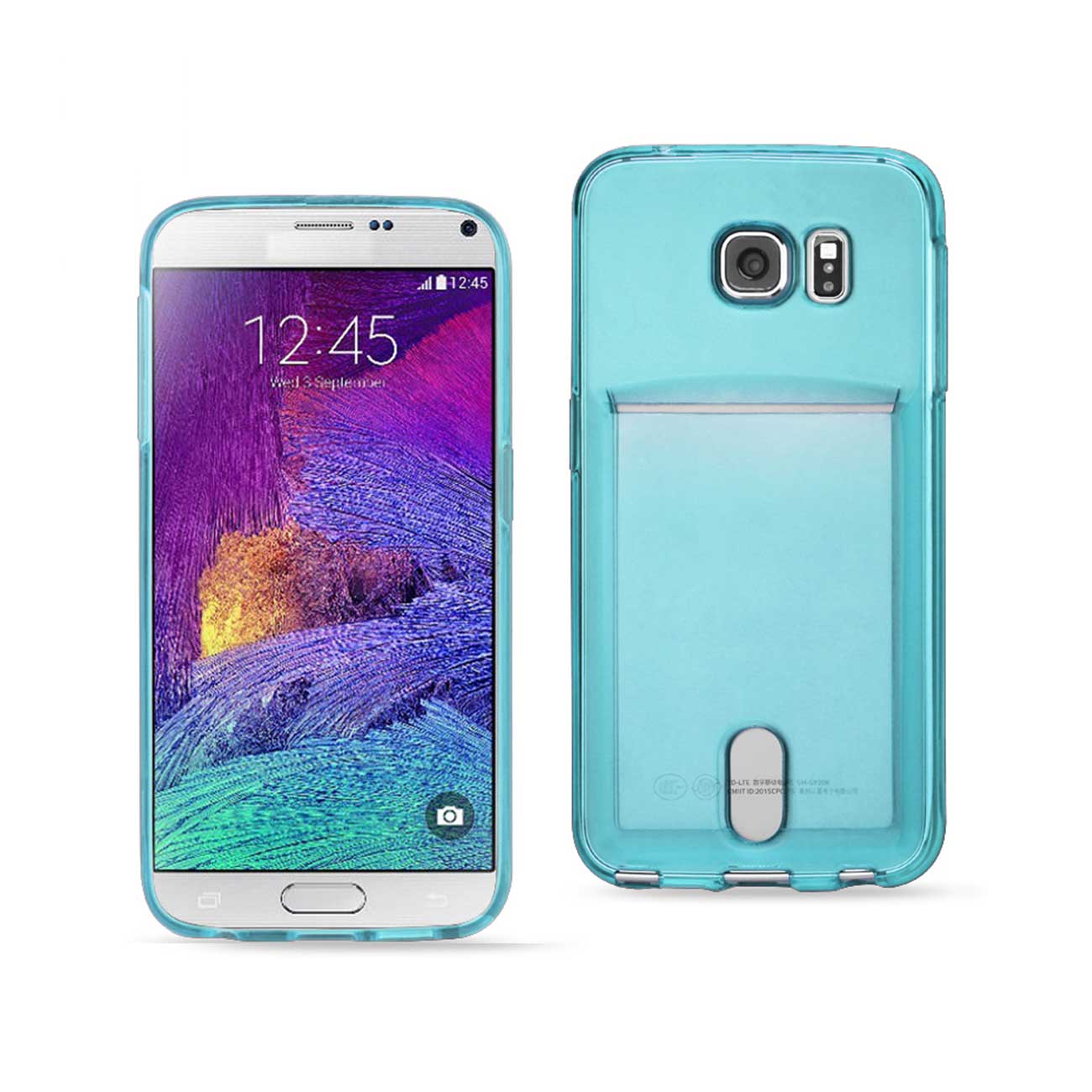 Samsung Galaxy Note 5Reiko Semi Clear Case With Card Holder In Clear Blue