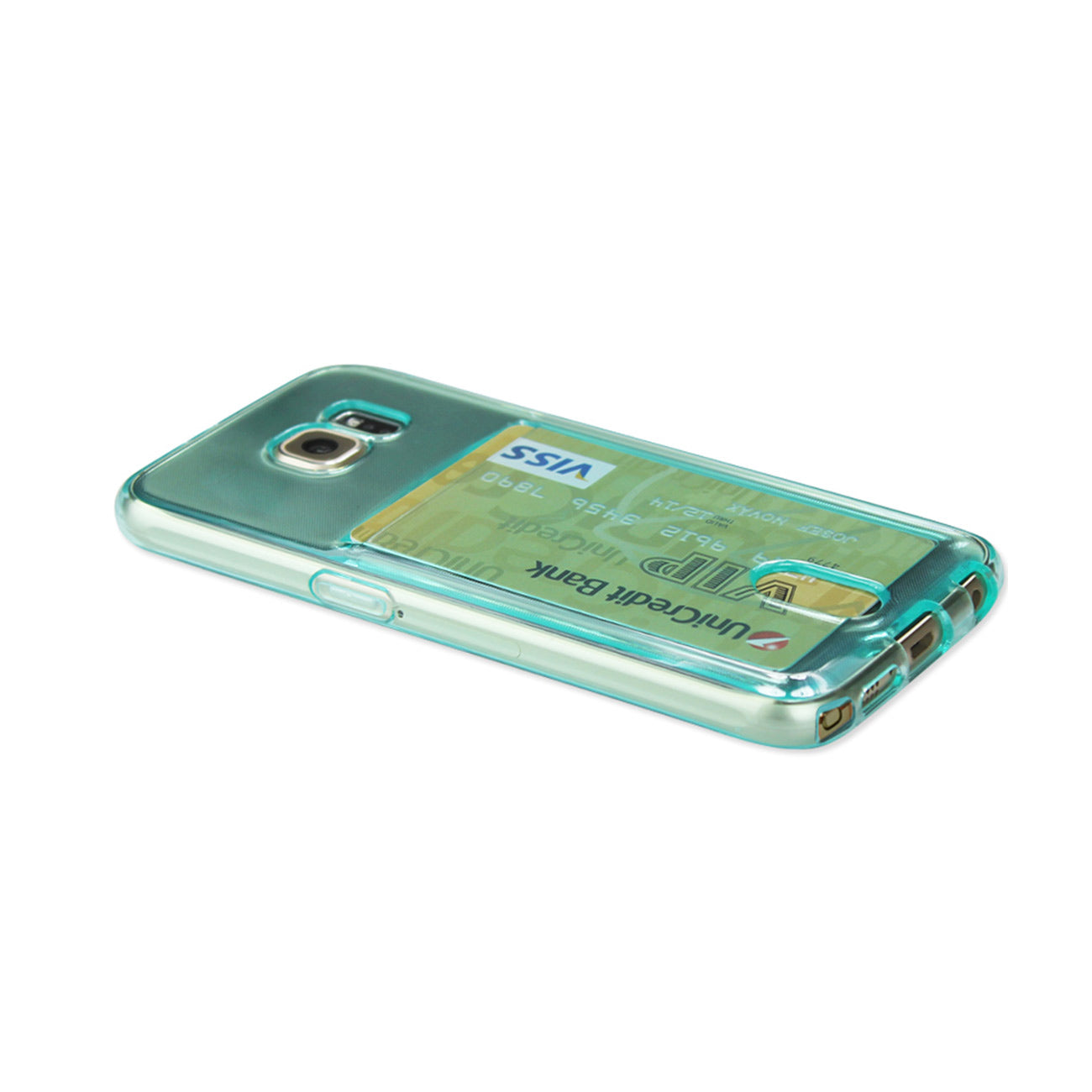 Samsung Galaxy Note 5Reiko Semi Clear Case With Card Holder In Clear Blue