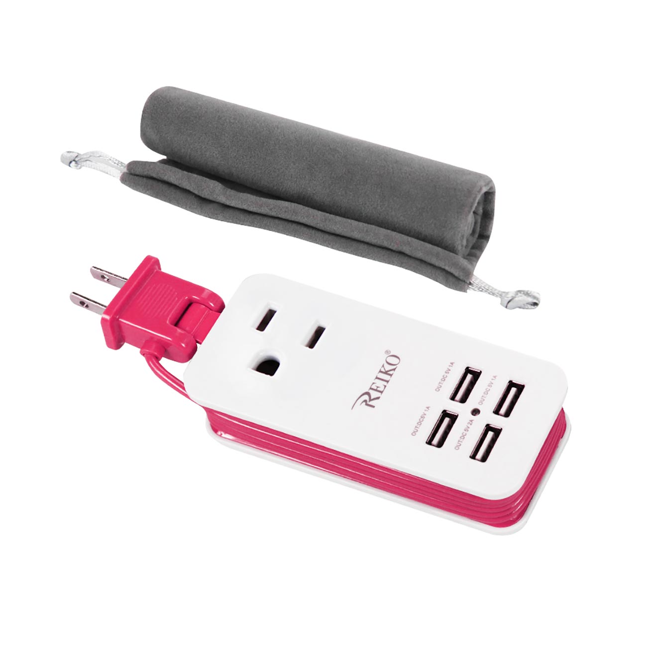Wall Charging Station Home 4 USB 4.1Amp Hot Pink Color