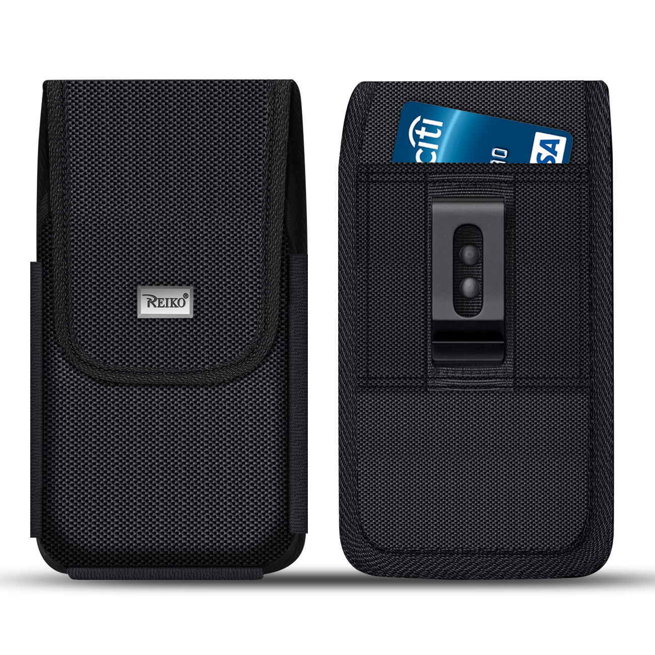 Reiko Vertical Rugged Custom Eva Pouch/Phone Holster With Magnetic Closure And Belt Clip In Black