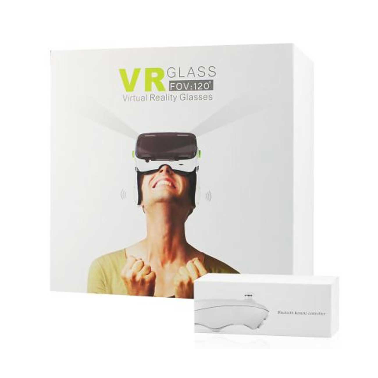 3D Virtual Reality Box (Vr Box) Glasses For 3.5 To 6 Inch Phones With Blutooth Control In Black