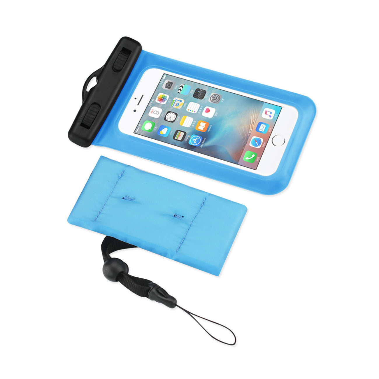 Case Waterproof With Touch Screen Floating Adjustable Wrist Strap For 4.7X2.4X0.4 Inches Devices Blue Color