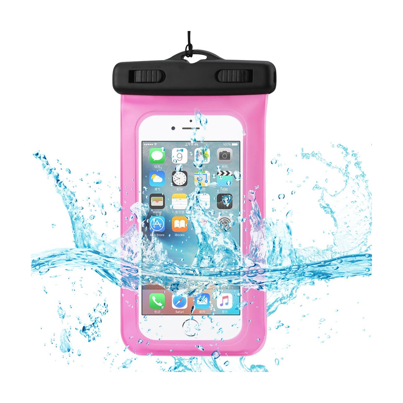 Case Waterproof With Touch Screen Floating Adjustable Wrist Strap 4.7X2.4X0.4 Inches Devices Hot Pink Color