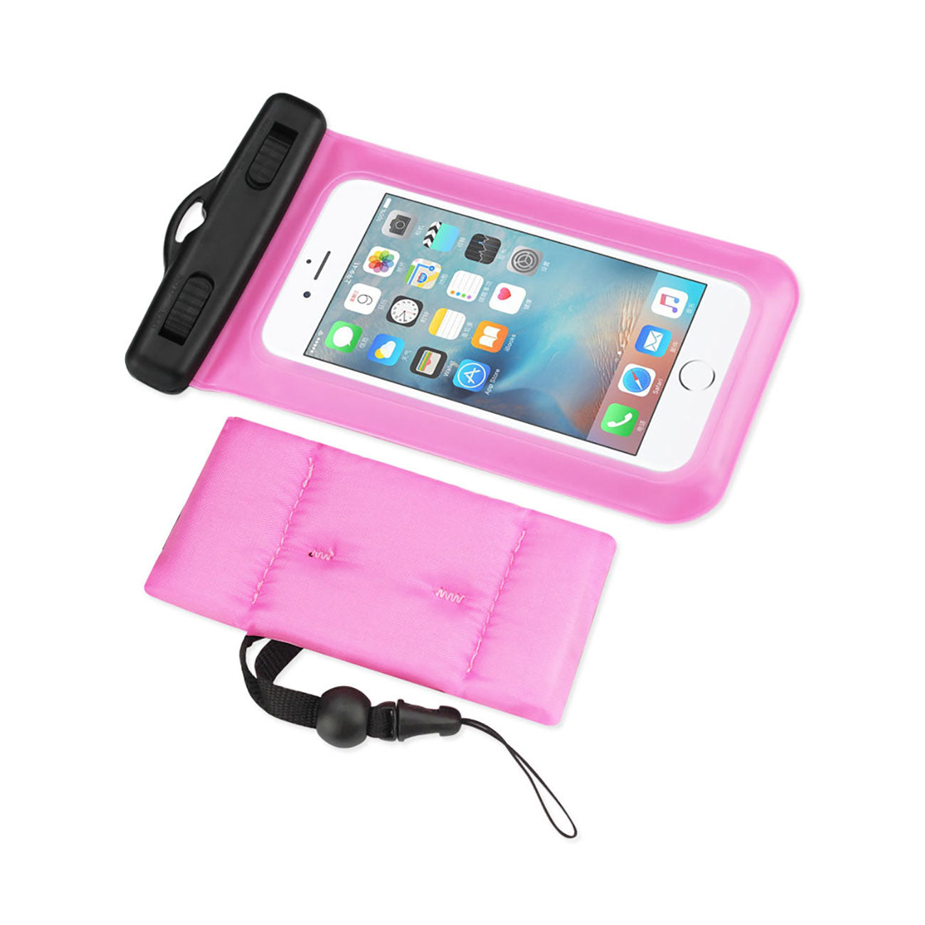 Case Waterproof With Touch Screen Floating Adjustable Wrist Strap 4.7X2.4X0.4 Inches Devices Hot Pink Color