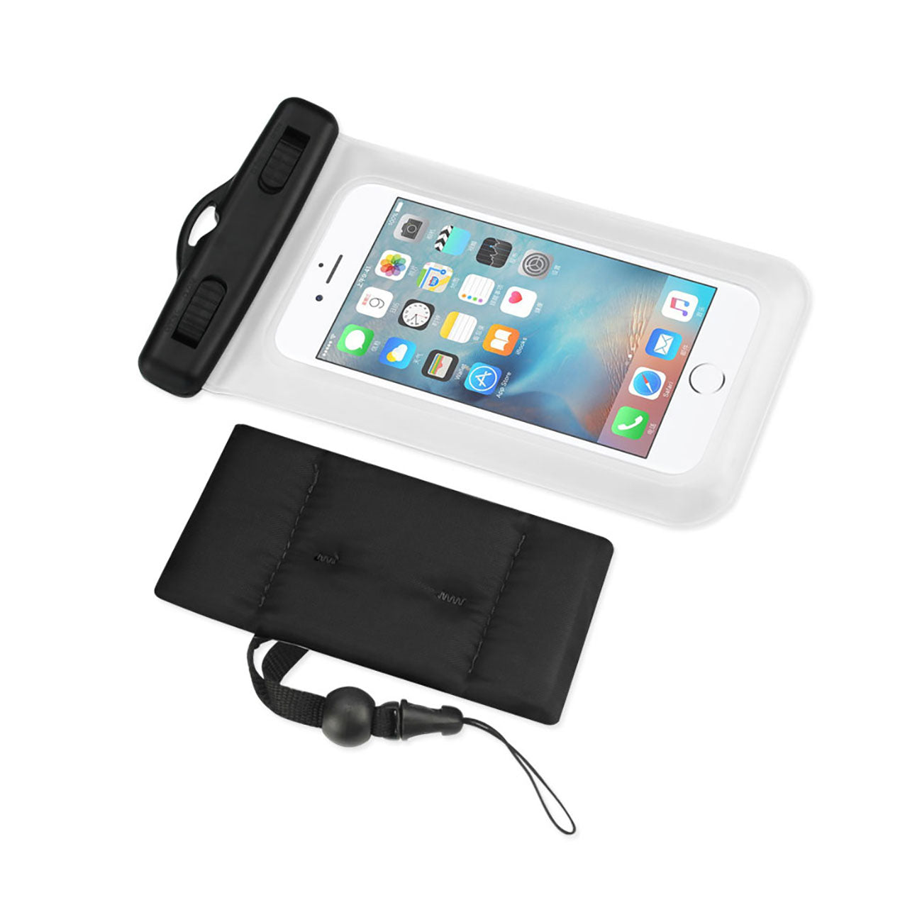 Case Waterproof With Touch Screen Floating Adjustable Wrist Strap For 4.7X2.4X0.4 Inches Devices White Color