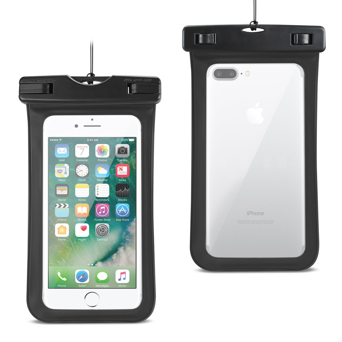 Reiko Waterproof Case With Touch Screen For 5.5X3X0.5 Inch Devices With Wrist Strap In Black