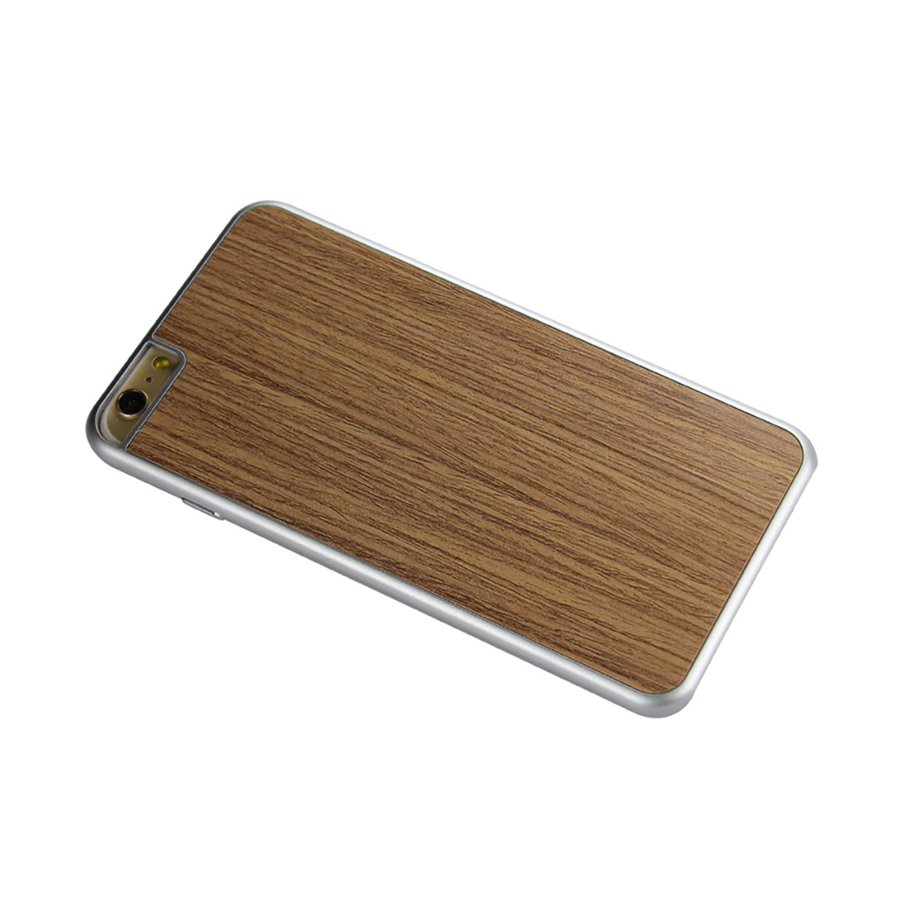 Case Wood Grain Slim Snap On iPhone 6 Plus Silver Color