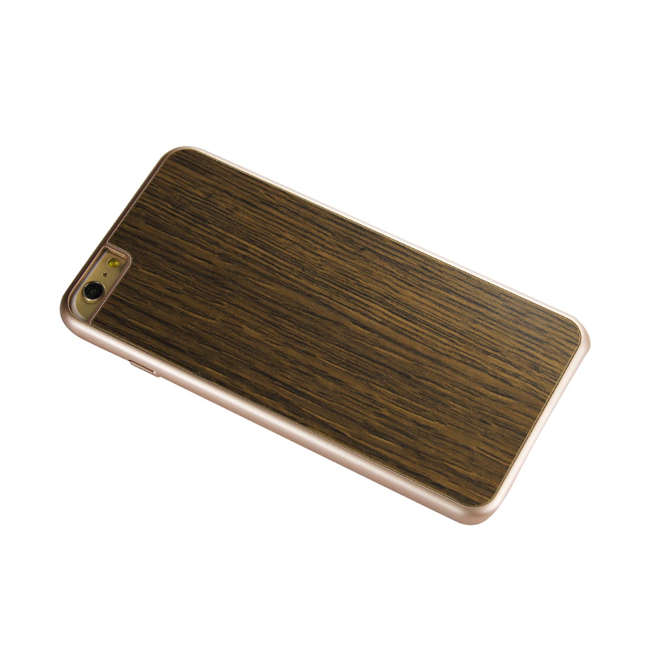 Case Wood Grain Slim Snap On iPhone 6S Red Gold Color
