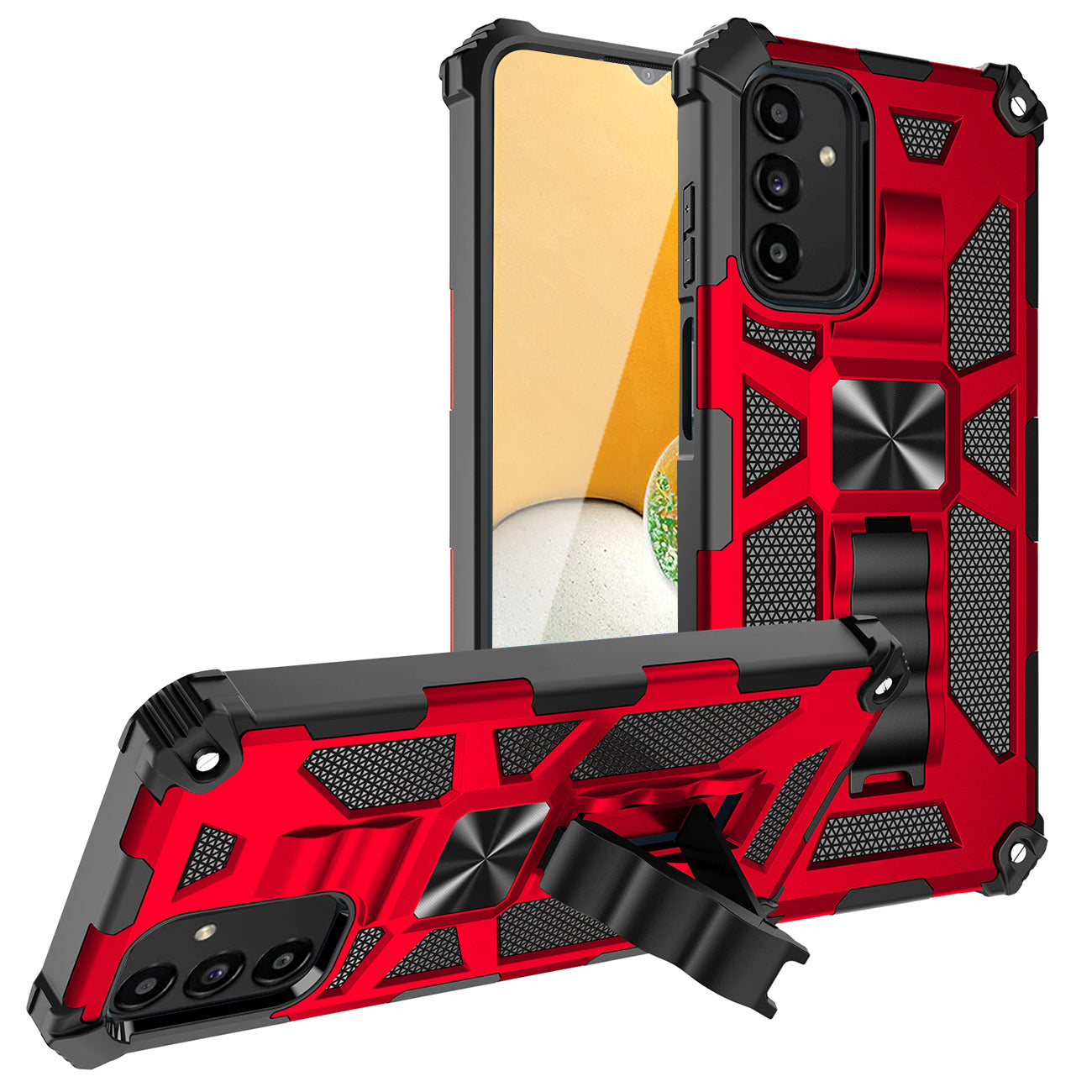 Built-in Kickstand TPU Case with Magnetic Mount for SAMSUNG GALAXY A13 5G in Red