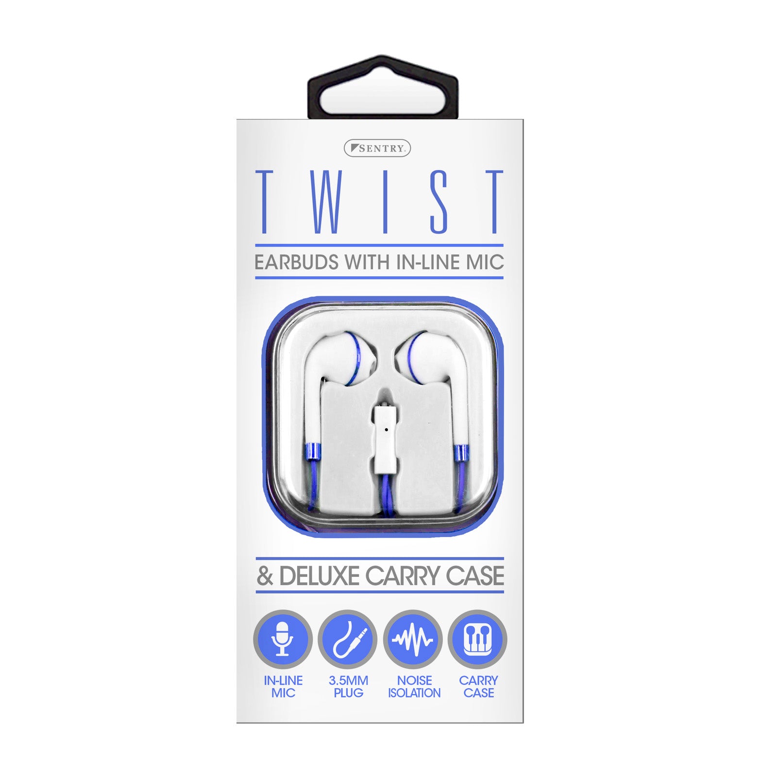Stereo Earbuds With In-Line Microphone In Blue