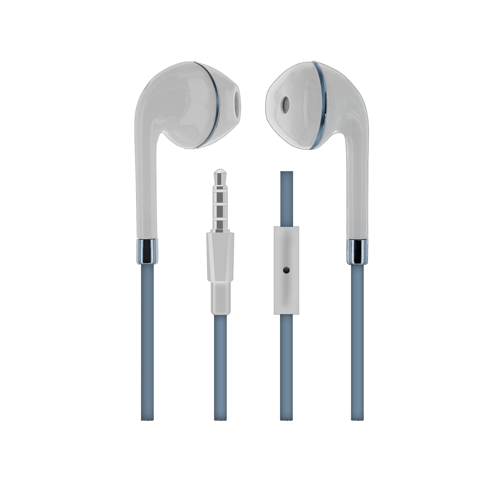 Stereo Earbuds With In-Line Microphone In Blue