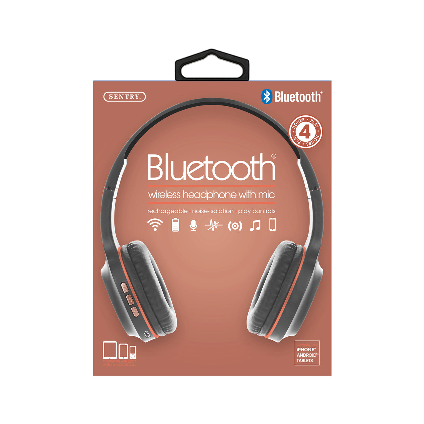 Industries BT105: Bluetooth Wireless Headphone With Mic Rose Gold