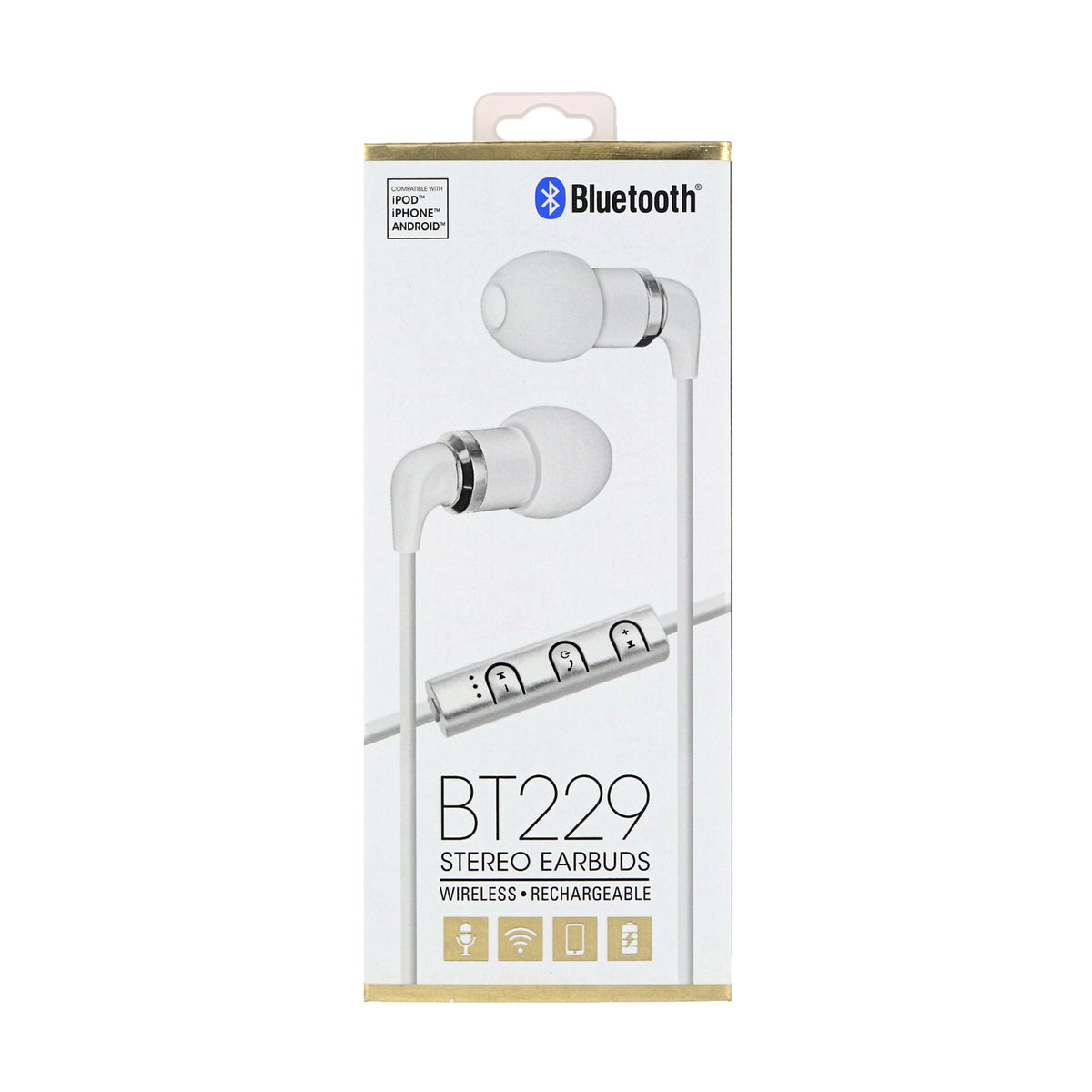 Premium Metal Earbuds In White