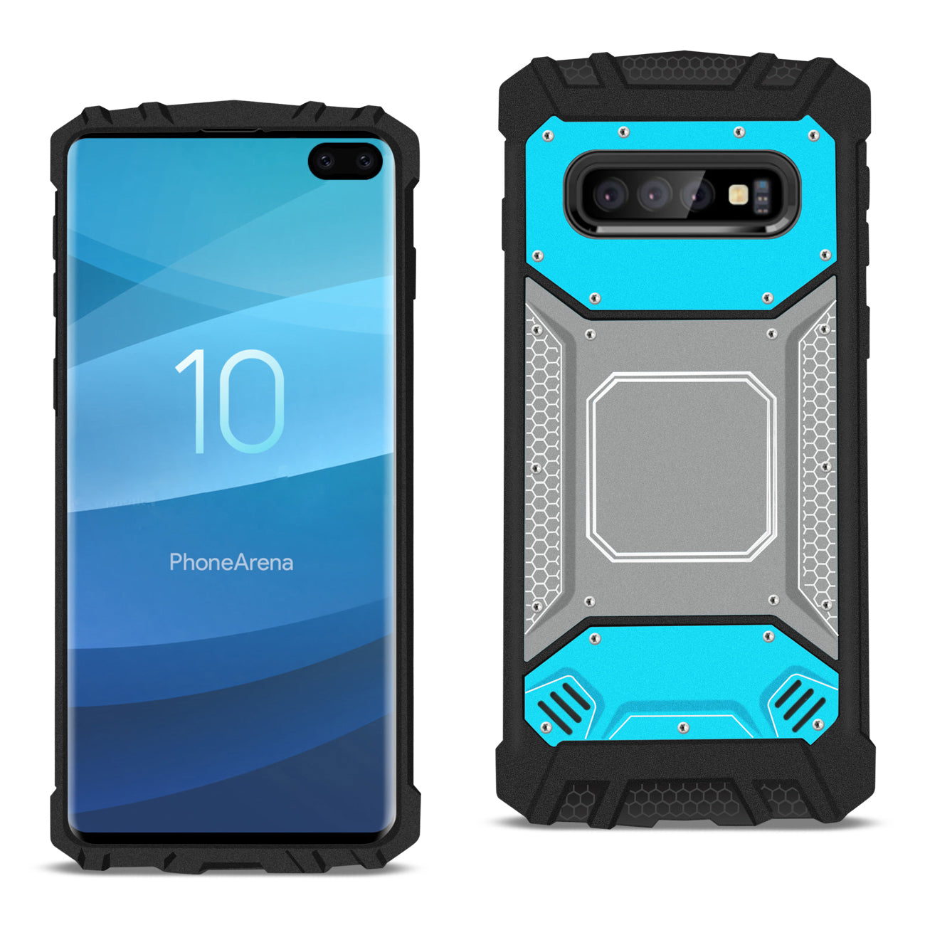 Case Front Cover Metallic Samsung Galaxy S10 Plus Blue And Gray Color
