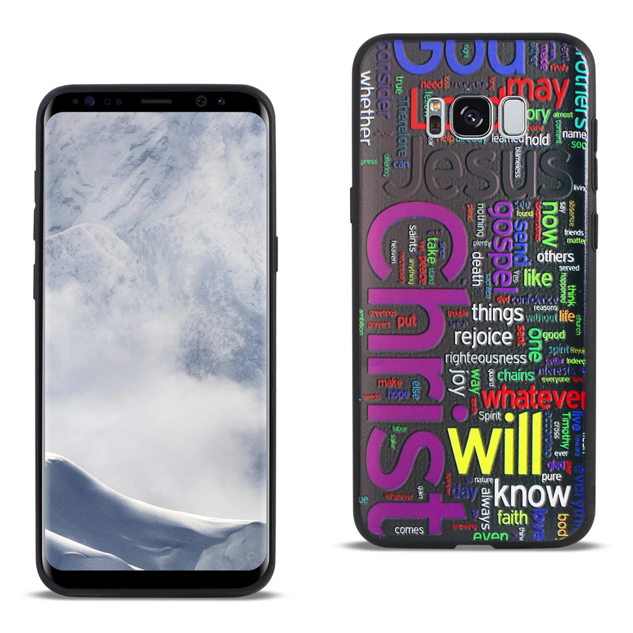SAMSUNG GALAXY S8 EDGE/S8 Plus DESIGN TPU CASE WITH VIBRANT WORD CLOUD JESUS LETTERS