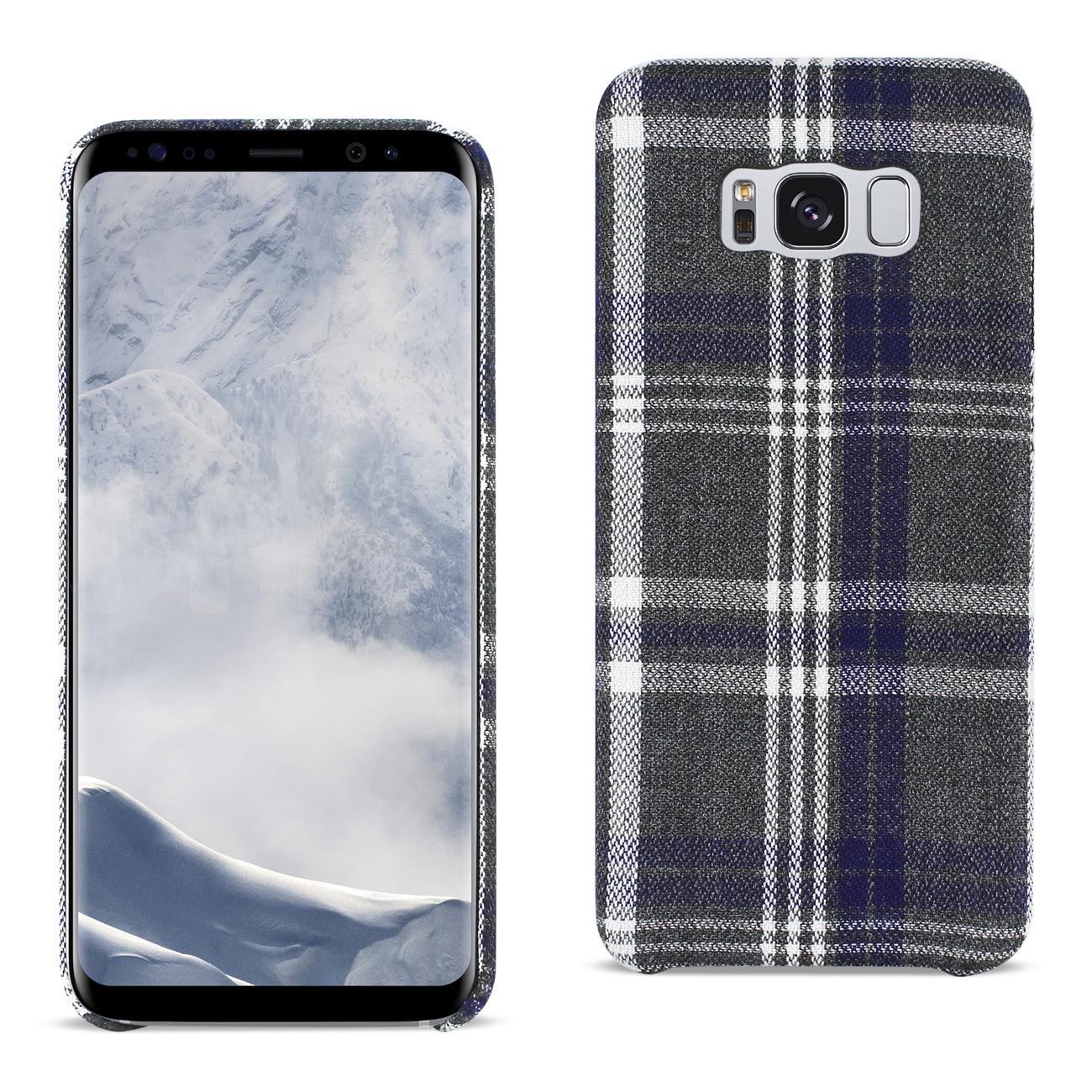 Case Checked Fabric Samsung Galaxy S8 Black Color