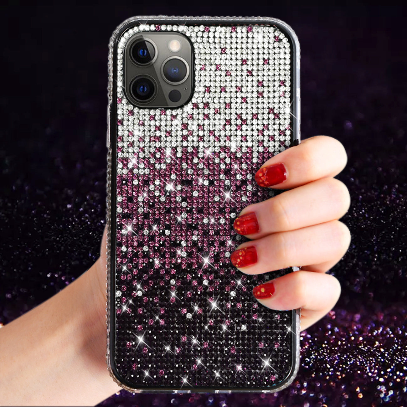 Case Diamond Design Apple iPhone 12 Pro Max Purple Color