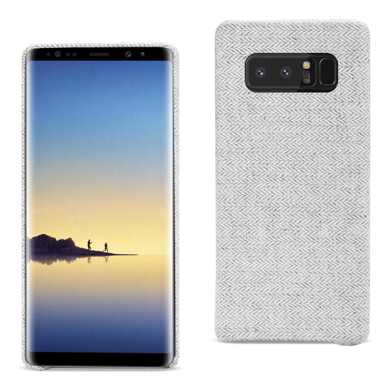 Reiko Samsung Galaxy Note 8 Herringbone Fabric In Light Gray