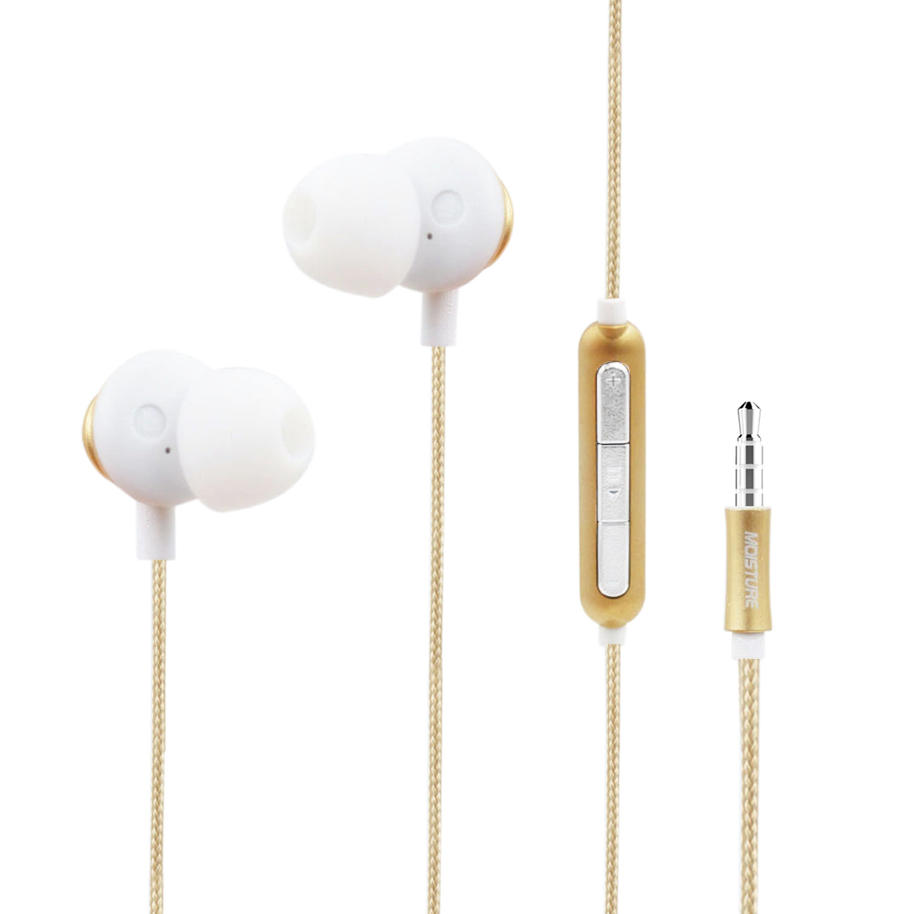 Earphones Bass With Monibearing Mic Gold Color.