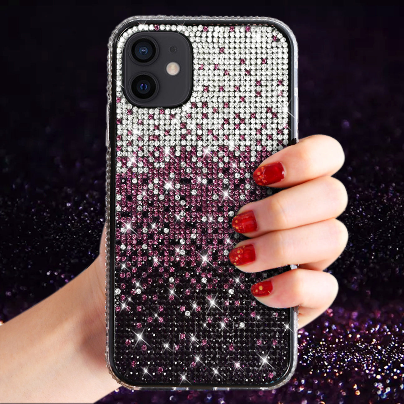 Case Diamond Design Apple iPhone 12 Mini Purple Color