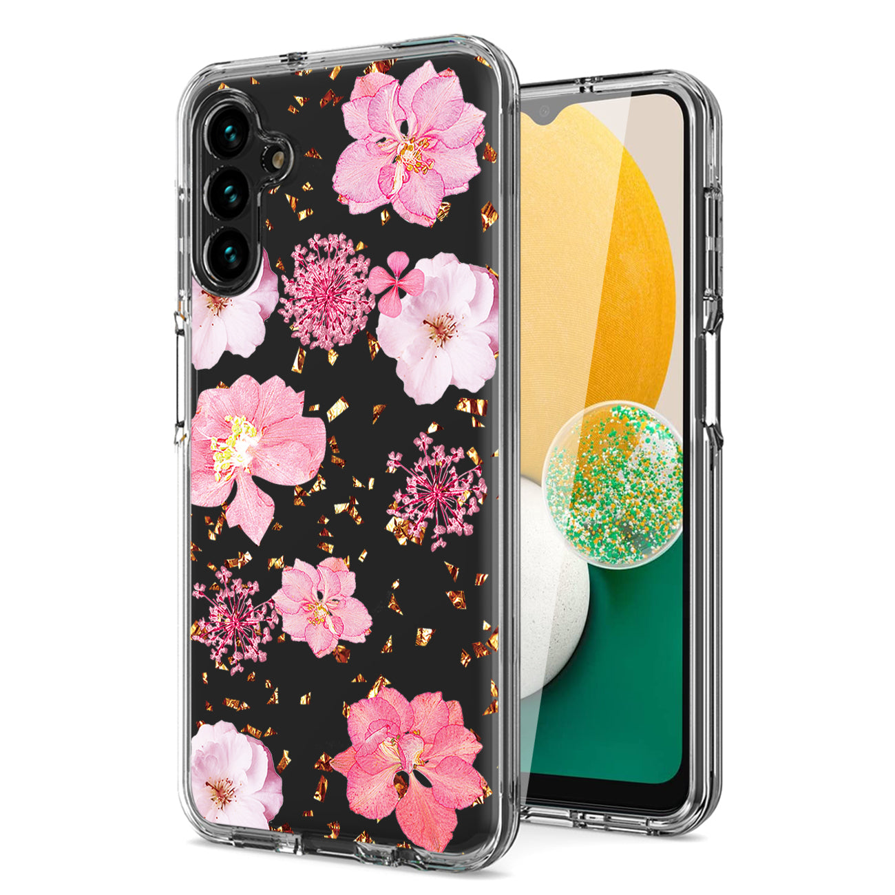 Pressed dried flower Design Phone case For Samsung Galaxy A13 5G In Pink