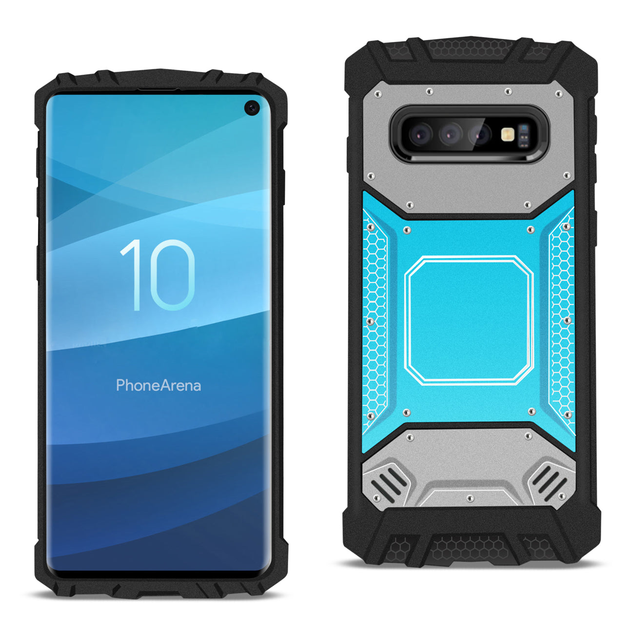 Case Front Cover Metallic Samsung Galaxy S10 Blue And Gray Color