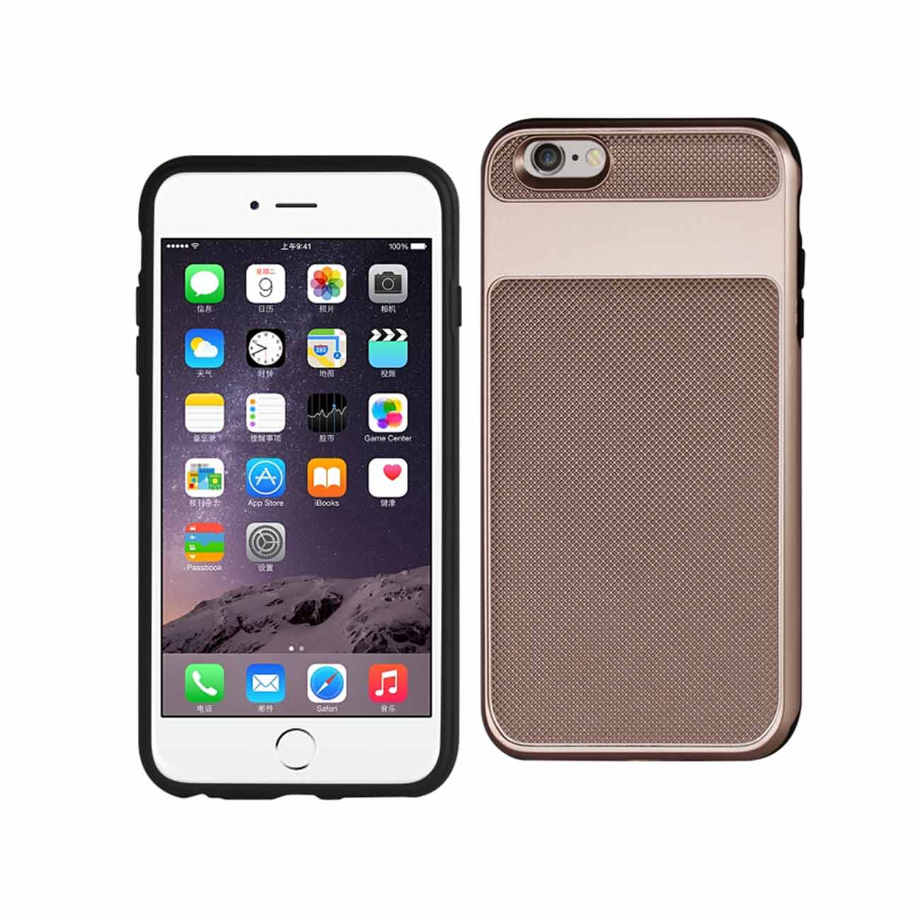 Case Bumper Hybrid Solid Armor iPhone 6S Plus Rose Gold Color