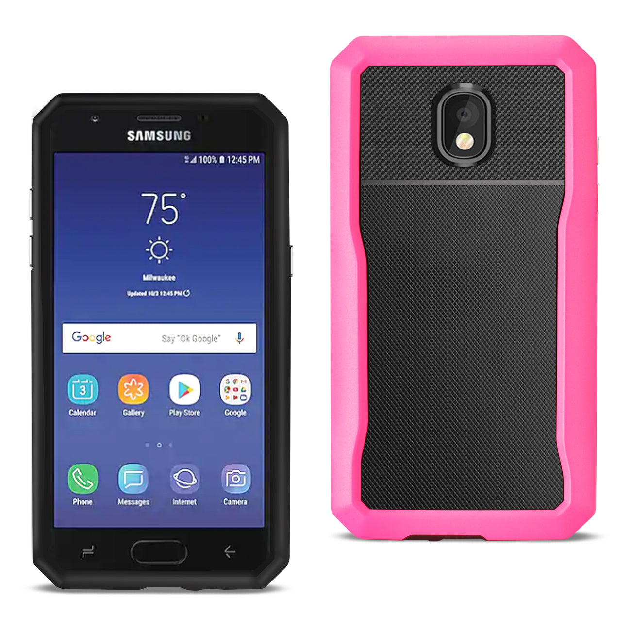 Reiko SAMSUNG GALAXY J3 (2018) Full Coverage Shockproof Case In Pink