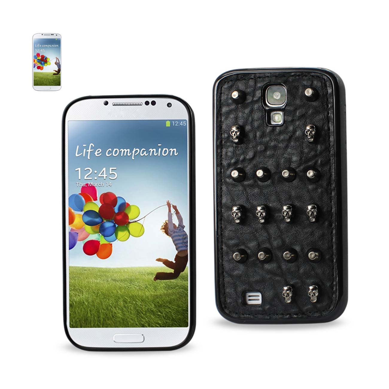 Samsung Galaxy S4 Sphere And Skull Studded Case In Black