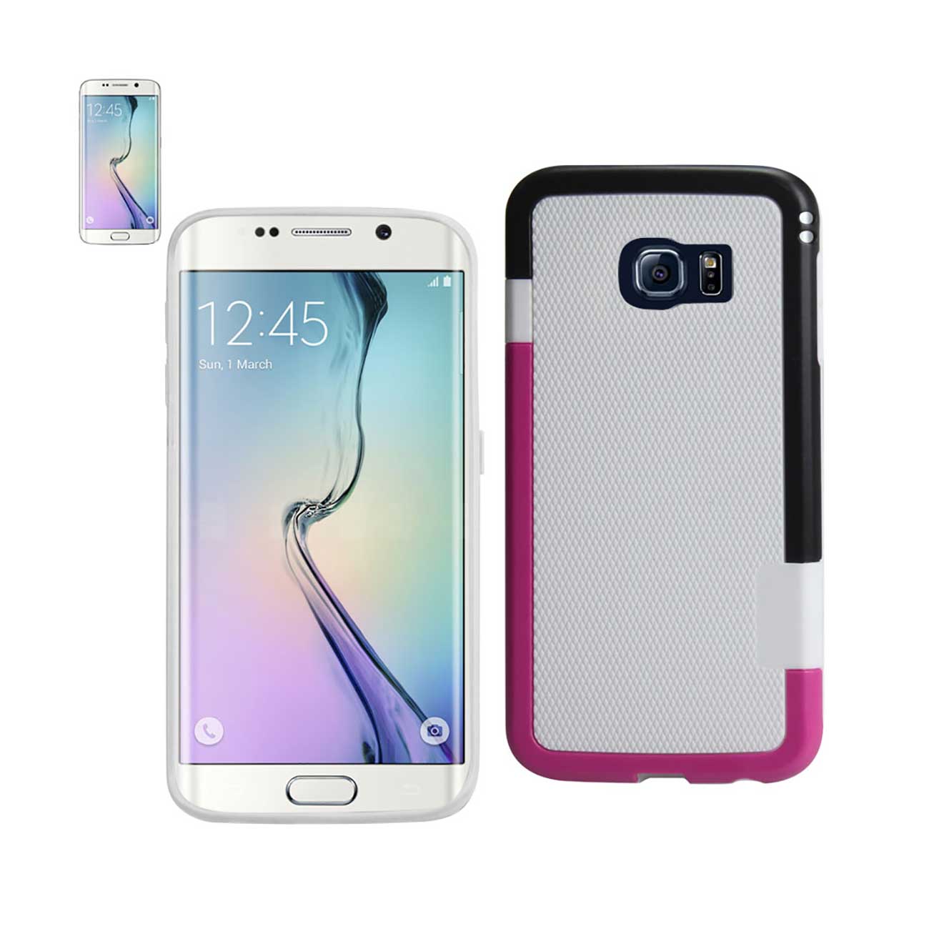 Case Colorful Braid Samsung Galaxy S6 Edge White Color