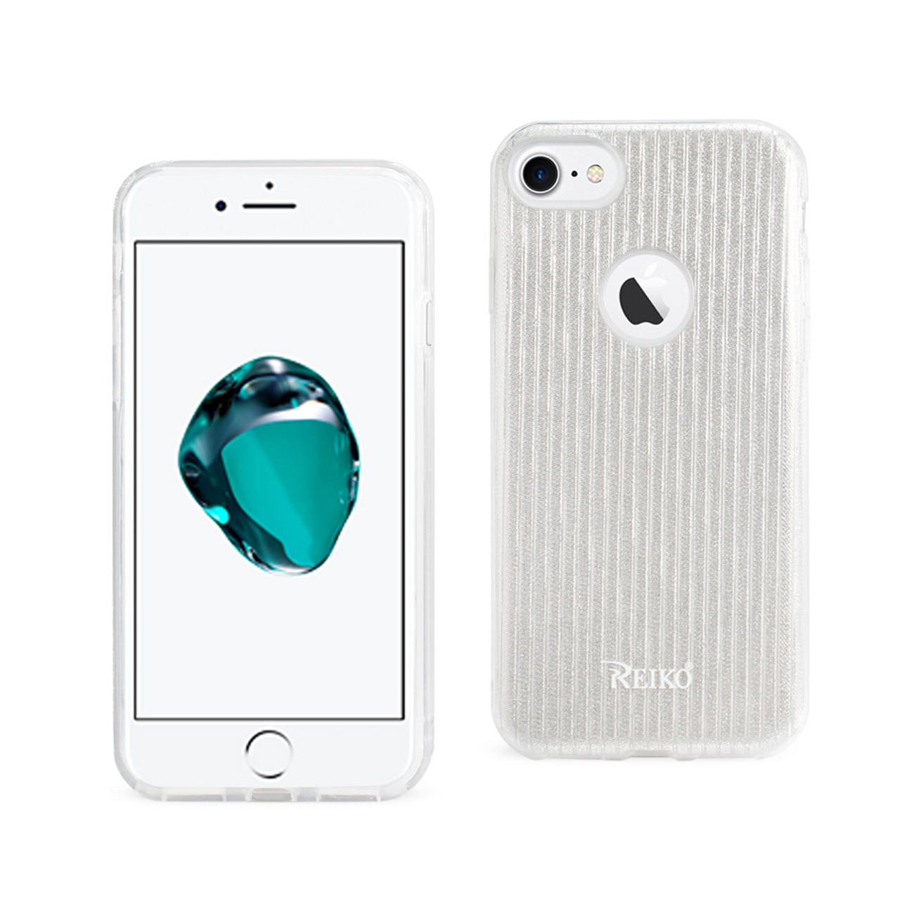Case Hybrid Shine Glitter Shimmer Stripe iPhone 7/ 8/ SE2 Silver Color