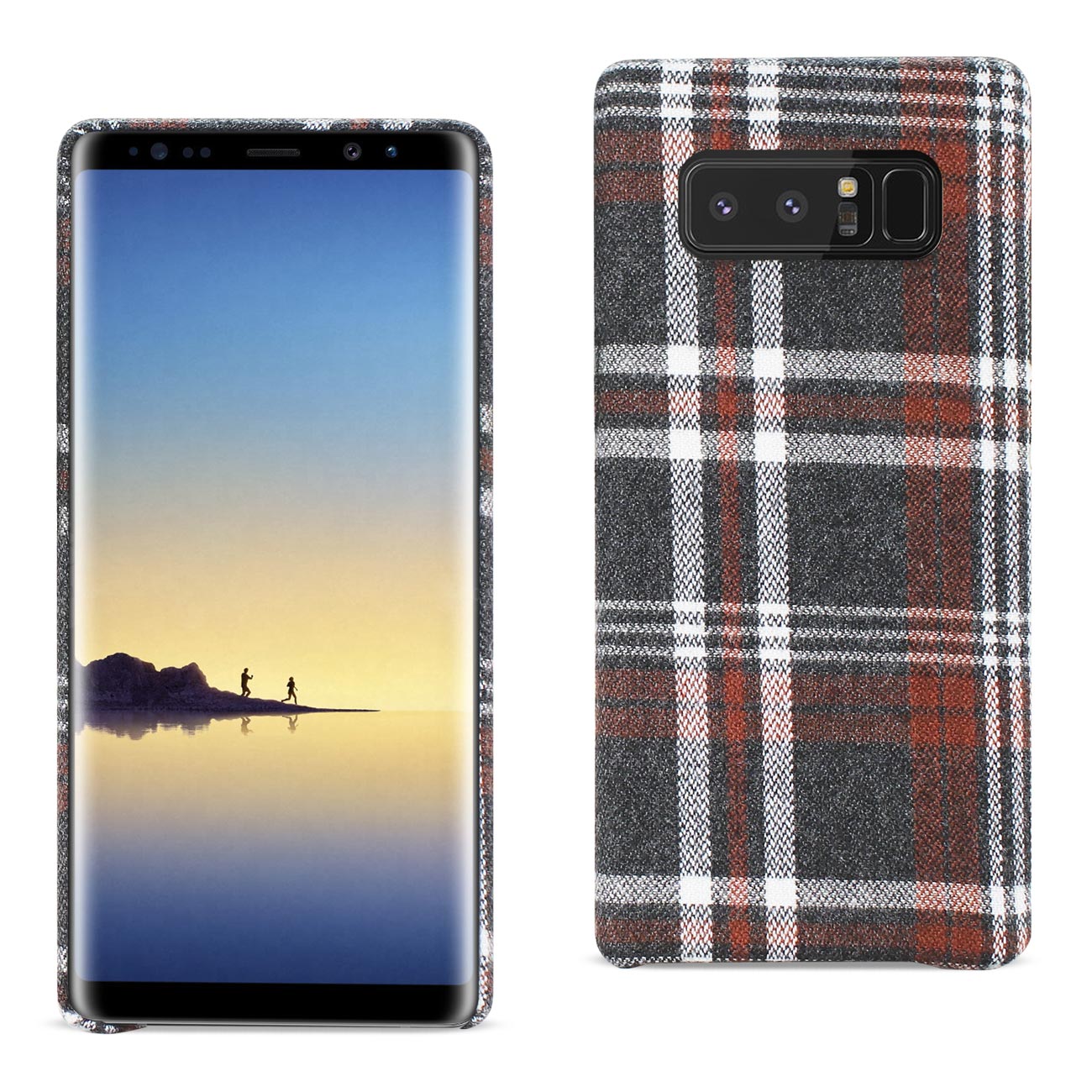 Case Checked Fabric Reiko Samsung Galaxy Note 8 Red Color