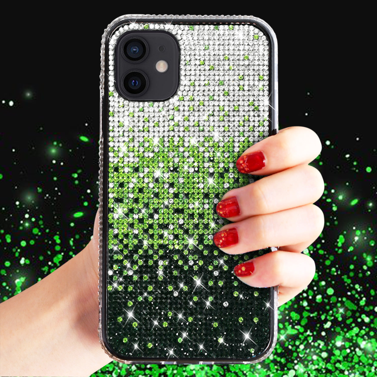 Case Diamond Design Apple iPhone 12 Mini Green Color
