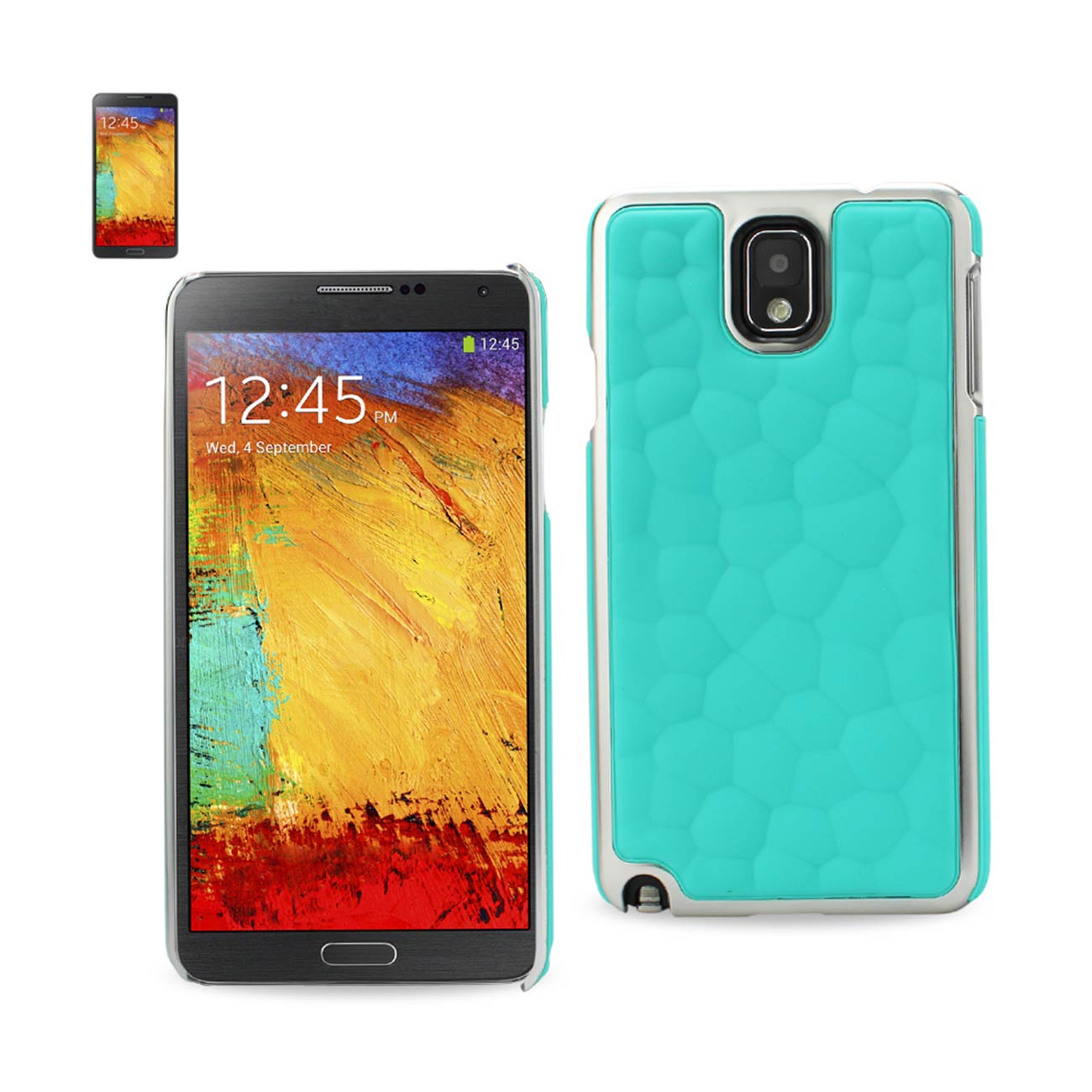 Samsung Galaxy Note 3 Bubble Metal Plated Case In Blue