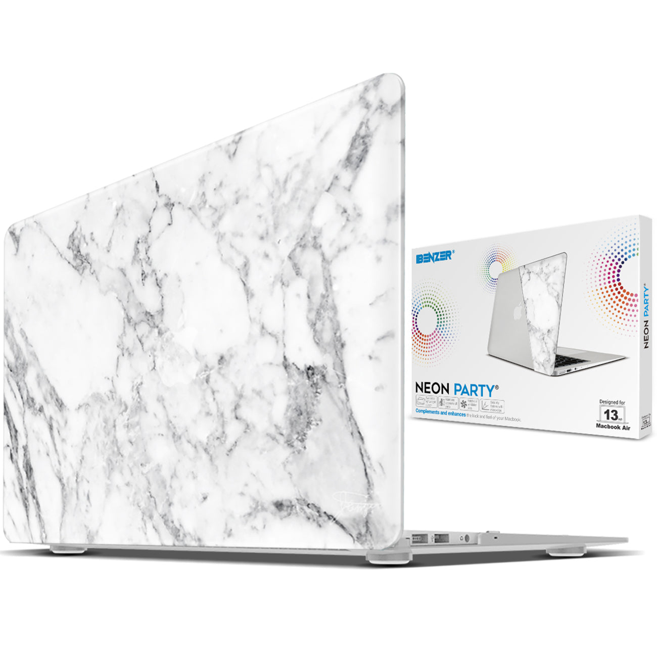 Superior iBenzer Neon Party Macbook Air 13“ White Marble case For old Air 13, not 2018 Air