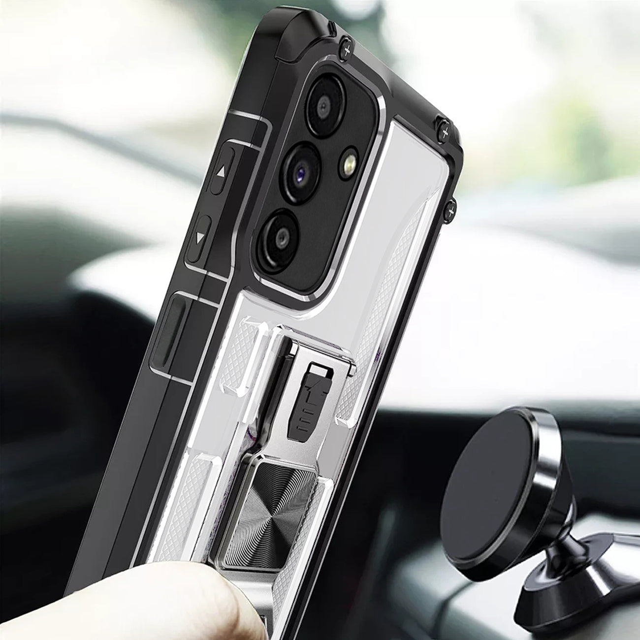 Kickstand Ring Holder/Bottle Opener with Magnetic Car Mount for Samsung Galaxy A13 5G