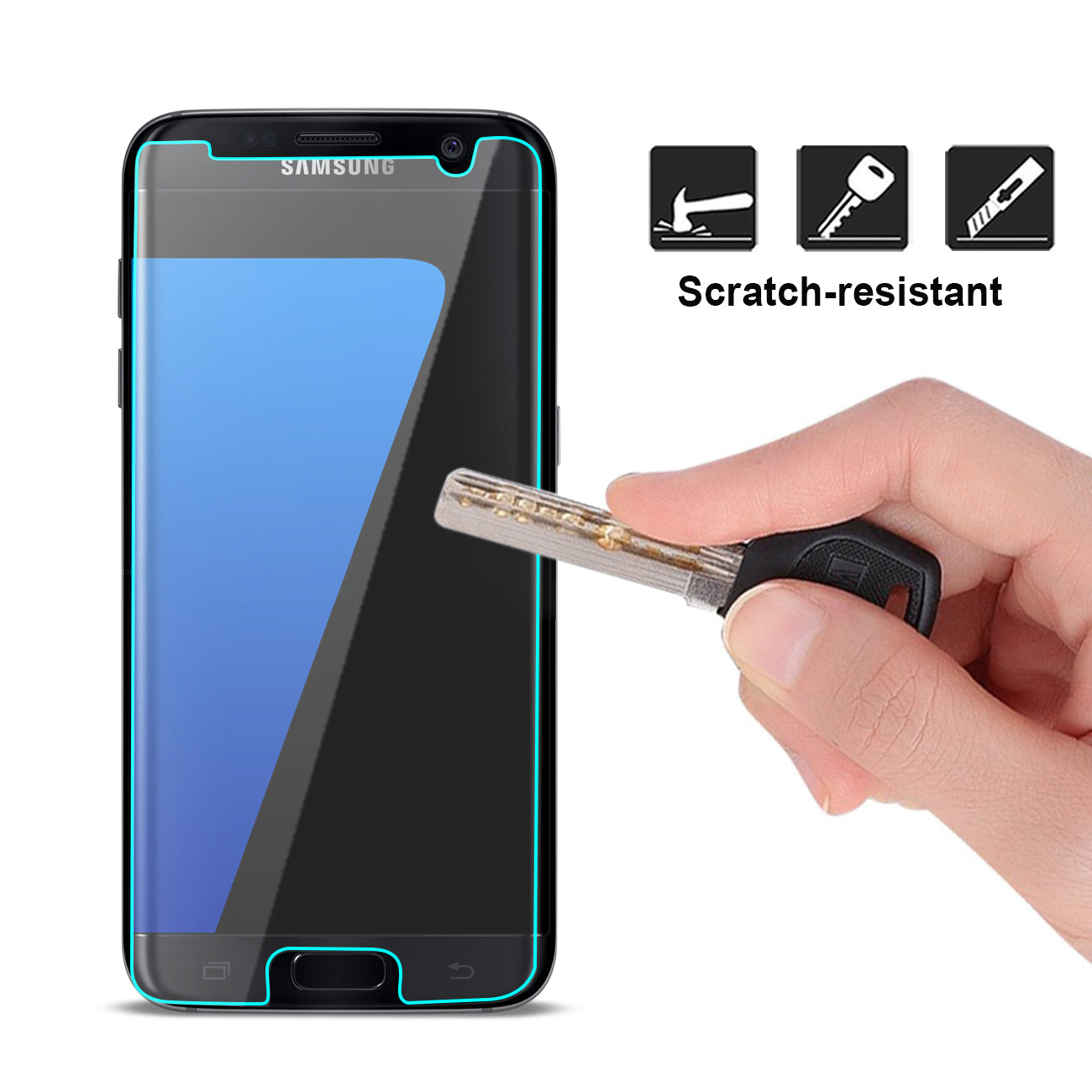 Glass Screen Protector Tempered Samsung Galaxy S7 Edge Clear