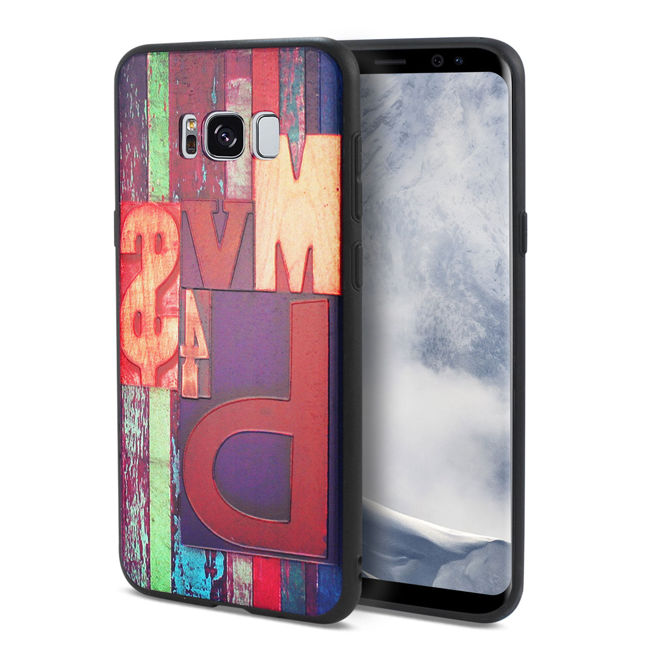 Samsung Galaxy S8 EDGE/S8 Plus Embossed Wood Pattern Design TPU Case With Multi-Letter