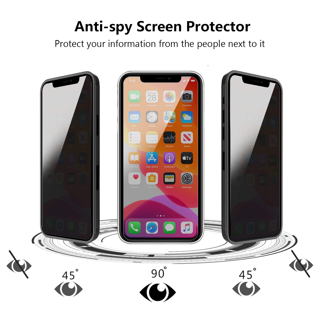 Privacy Screen Protector Apple iPhone 12/ 12 Pro Black Color