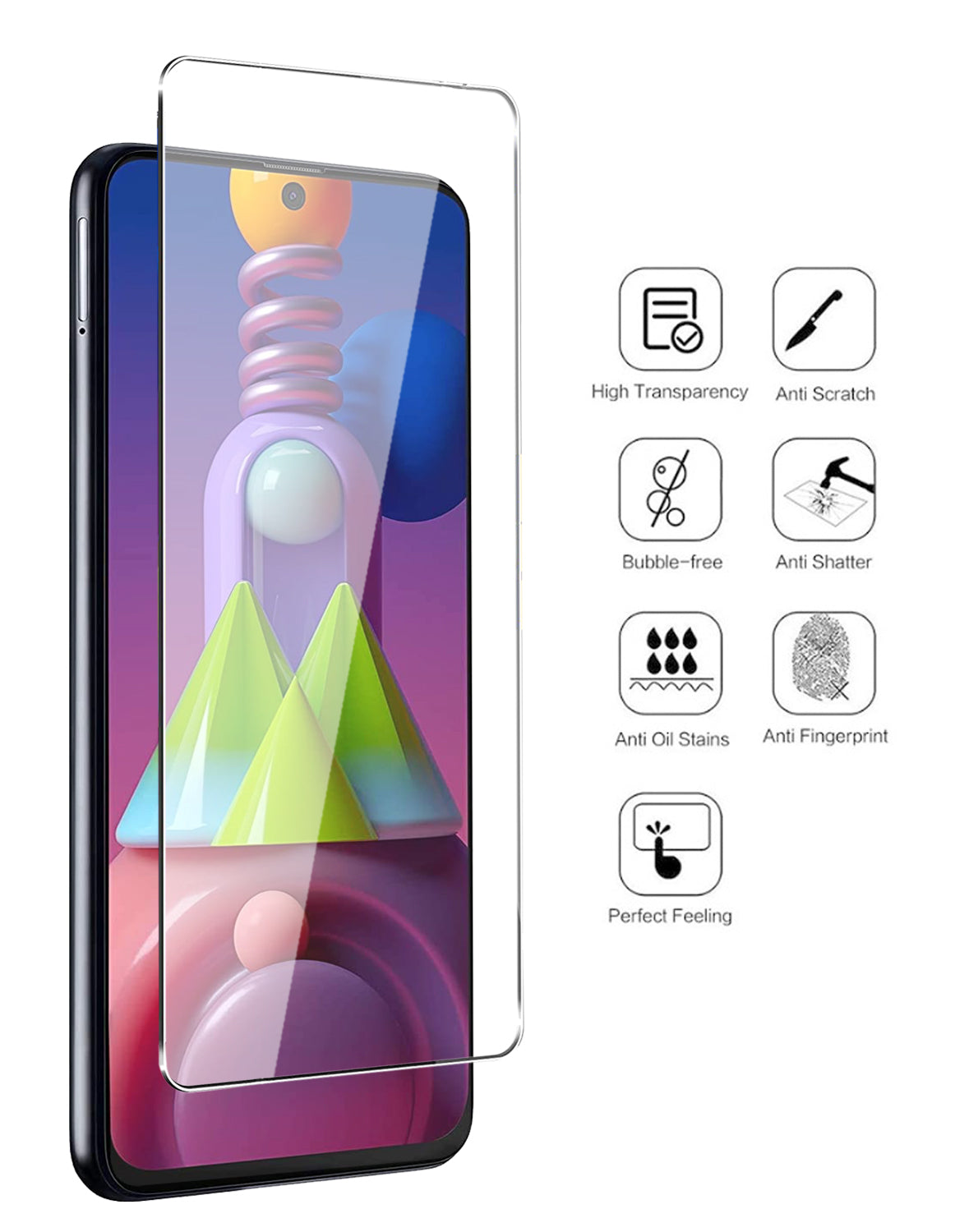 Glass Super Durable 2.5D Samsung Galaxy M51 Clear