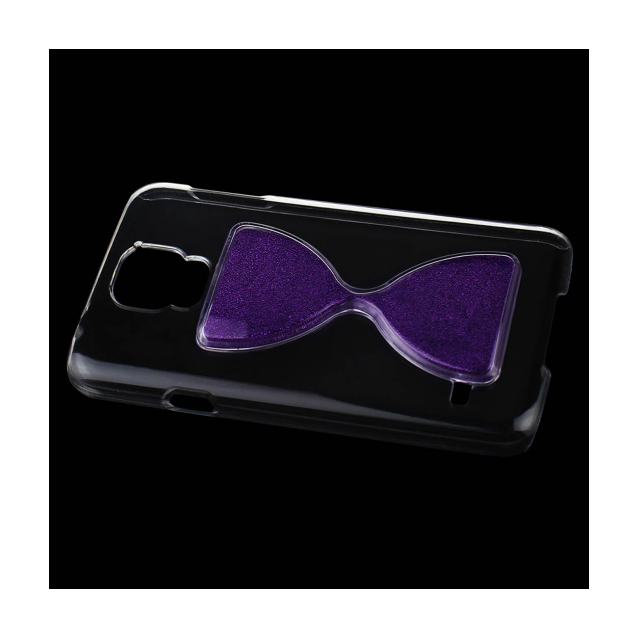 Samsung Galaxy S5 3D Sand Clock Clear Case In Purple