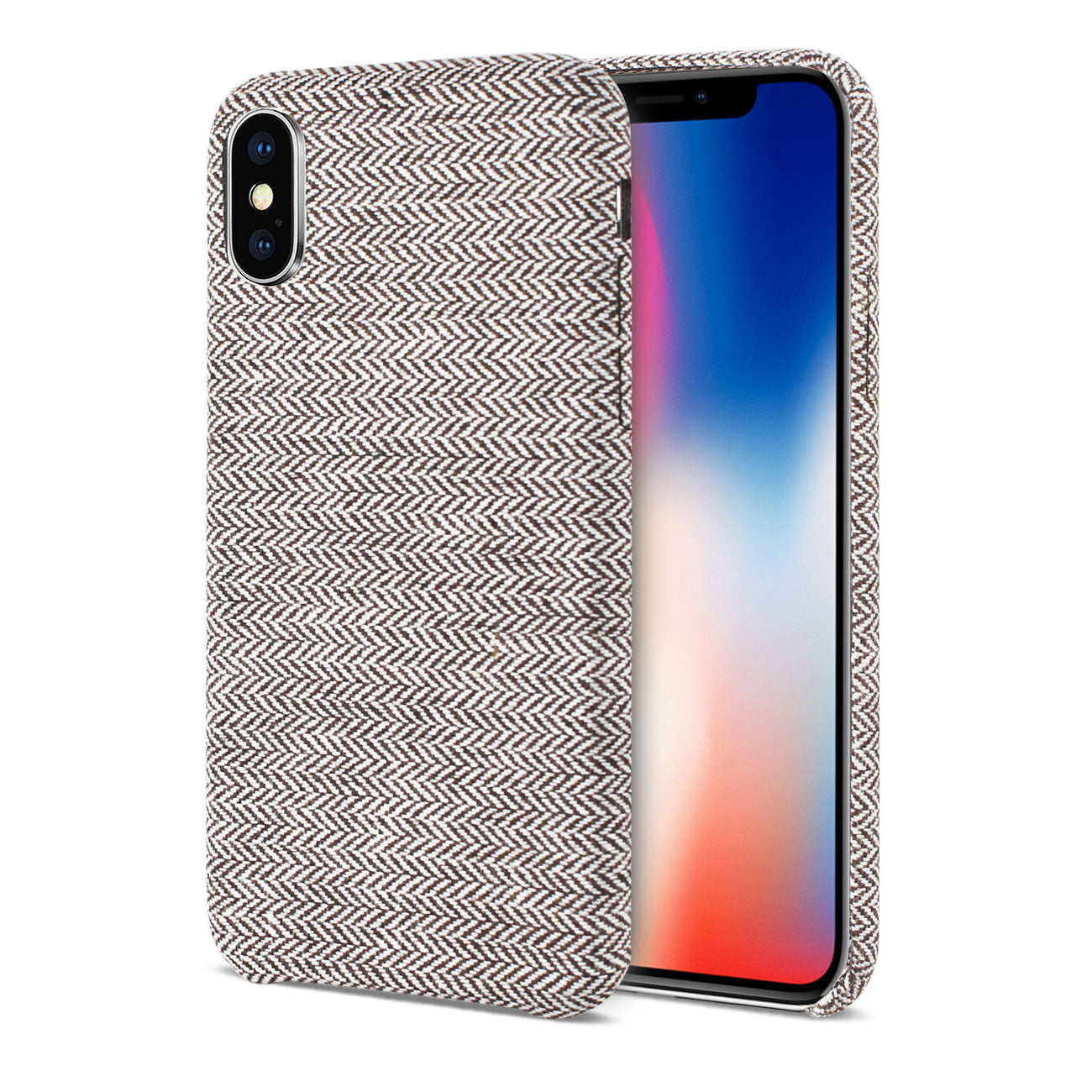 iPhone X/iPhone XS Herringbone Fabric In Dark Gray