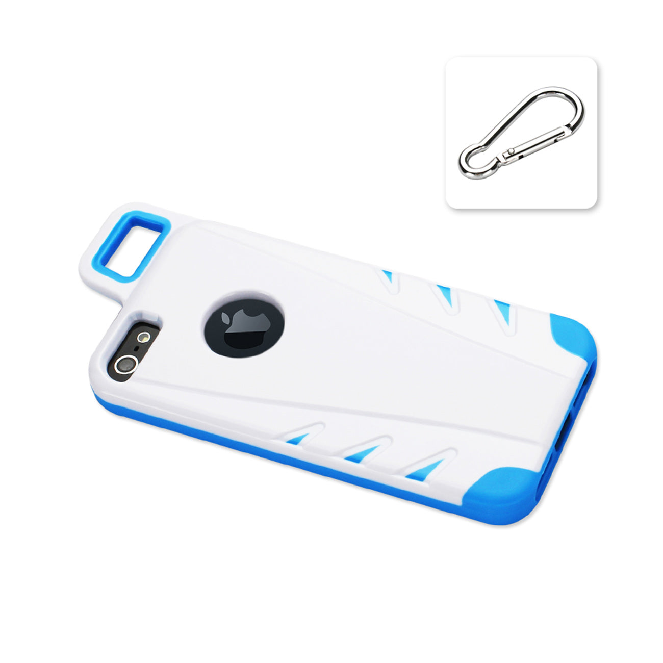 Case Hybrid Drop Proof Workout With Hook iPhone 5/ 5S/ SE White Navy Color