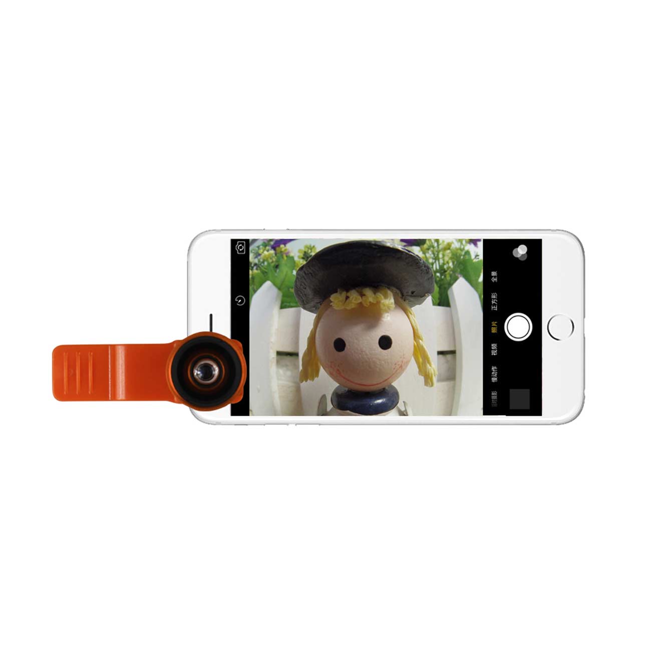 HD Camera Lens Kit Built In 10X Macro Lens And 100 Degree Wide Angle Orange For iPhones